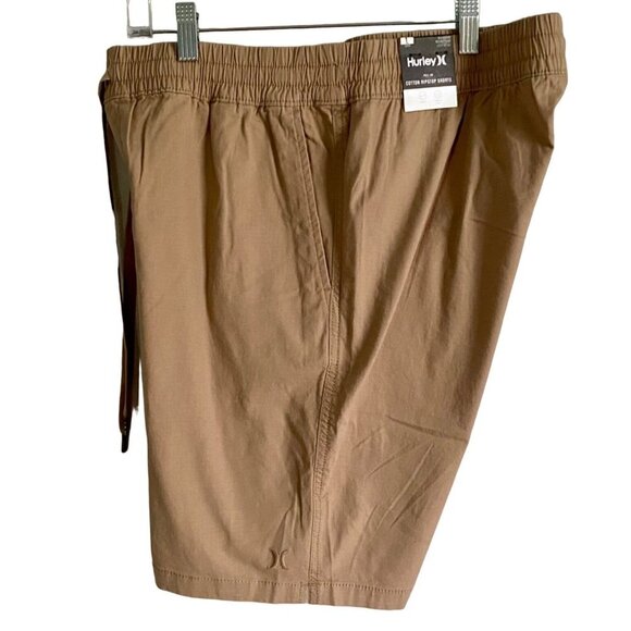 Hurley Cotton RipStop Pull On Drawstring Shorts Men's Large NEW NWT - Picture 1 of 8